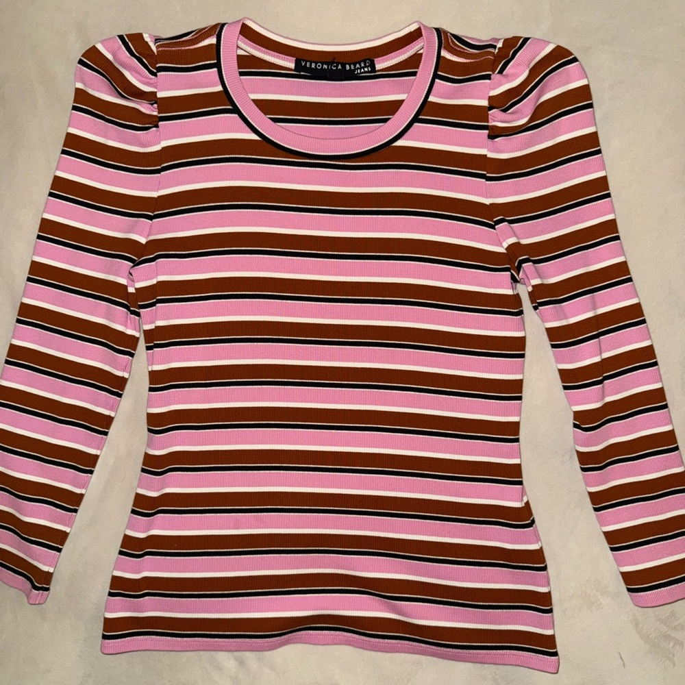 Veronica Beard Striped Long Sleeve Top